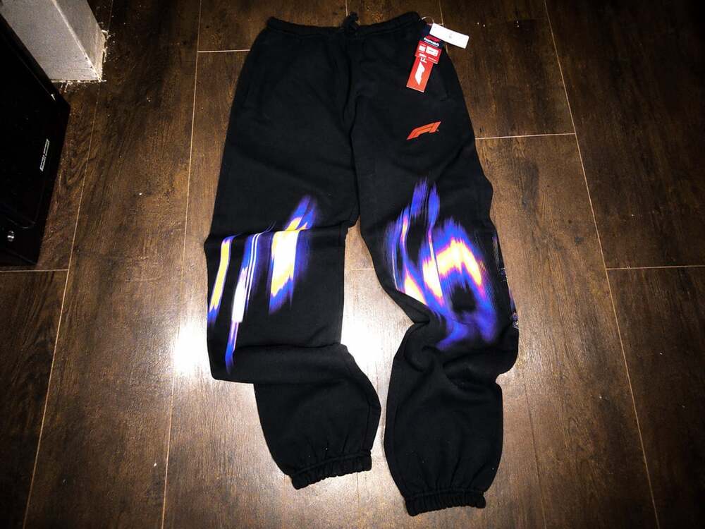 PacSun Formula 1 Graphic Fleece Sweatpants Black NWT